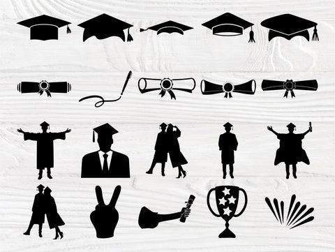 Graduation Cap SVG, Graduation Clipart, Silhouette SVG TonisArtStudio 