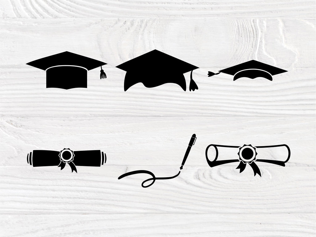 Graduation Cap SVG, Graduation Clipart, Silhouette - So Fontsy