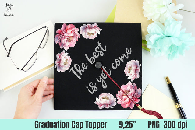 Graduation Cap Topper PNG Sublimation Helga Art 