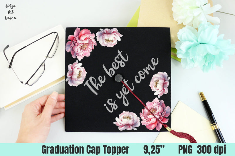 Graduation Cap Topper PNG Sublimation Helga Art 