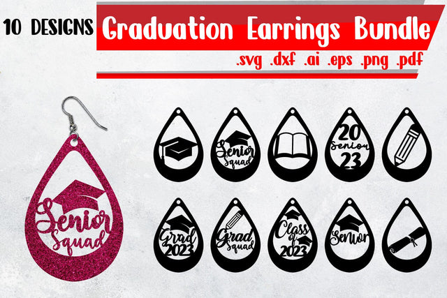 Graduation | Class of | Senior Earrings Bundle SVG zafrans studio 