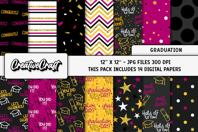 Graduation Digital Papers Digital Pattern CreativeCraftShop 