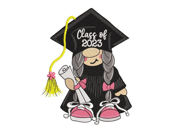 Graduation Gnome Embroidery Design, 2023 Graduation Embroidery File, 3 sizes, Instant Download Embroidery/Applique DESIGNS Nino Nadaraia 