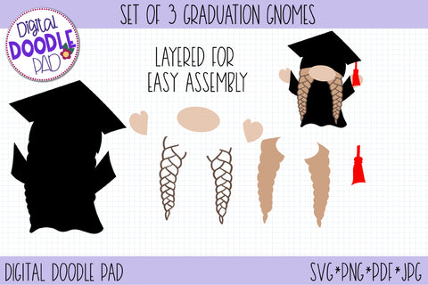 Graduation Gnomes Class of 2022 SVG Digital Doodle Pad 