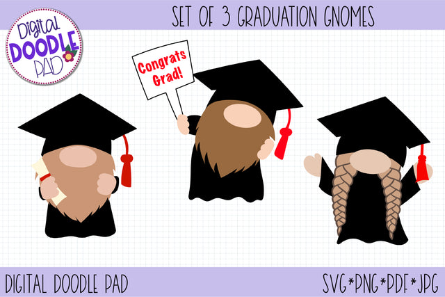 Graduation Gnomes Class of 2022 SVG Digital Doodle Pad 