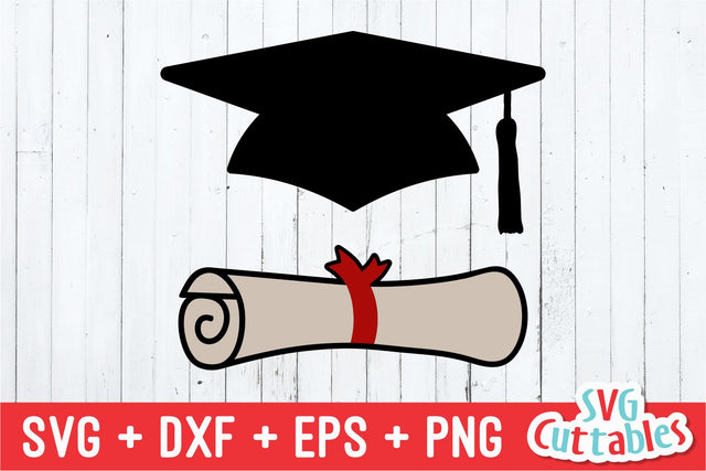 Graduation Hat & Diploma SVG Svg Cuttables 