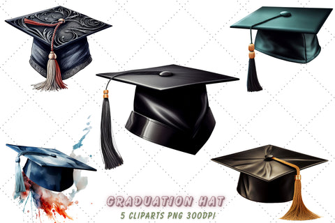 Graduation hat Sublimation Clipart Bundle, Sublimation, Graduation hat Sublimation FloridPrintables 