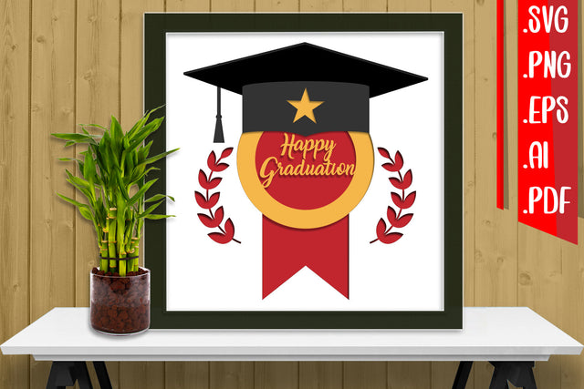 Graduation Layered Papercut 2 Svg Eps Ai Png Pdf 3D Paper zafrans studio 