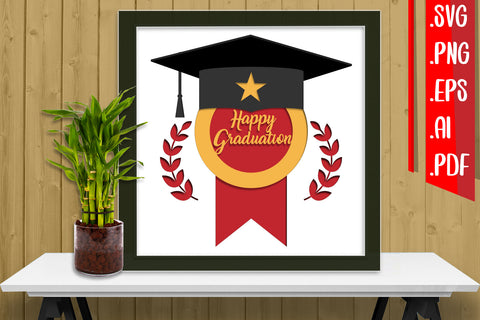 Graduation Layered Papercut 2 Svg Eps Ai Png Pdf 3D Paper zafrans studio 