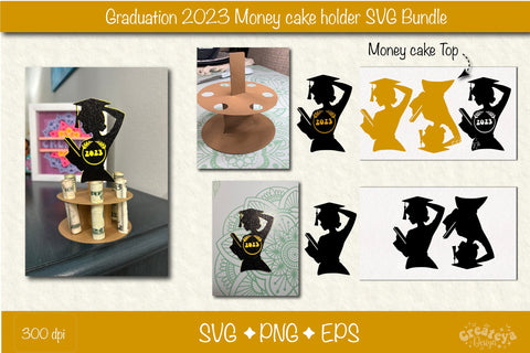Graduation money cake SVG Graduation Bundle SVG Money holder SVG Cardstock money cake SVG Createya Design 