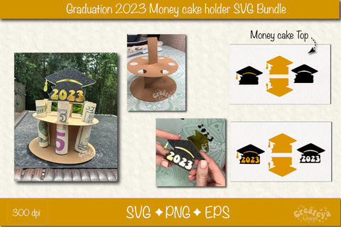 Graduation money cake SVG Graduation Bundle SVG Money holder SVG Cardstock money cake SVG Createya Design 