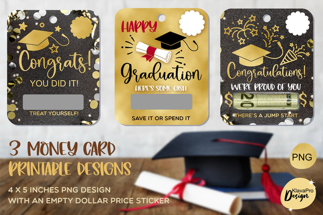 Graduation Money Card 3 PNG Designs | Gift for Graduate Sublimation Klava P 