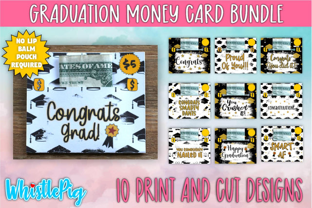 Graduation Money Card PNG Bundle Print And Cut Money Card Sublimation Whistlepig Designs 