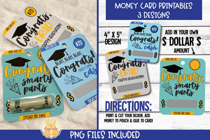 Graduation Money Card PNG Designs | Gift for Graduate Sublimation Cheese Toast Digitals 