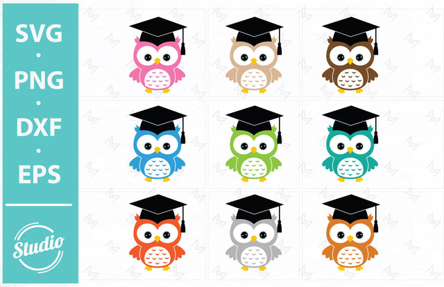 Graduation Owl svg, Owl Svg File, Owl monogram Svg, Png, Dxf, Eps. SVG SailorMoonDigitals 