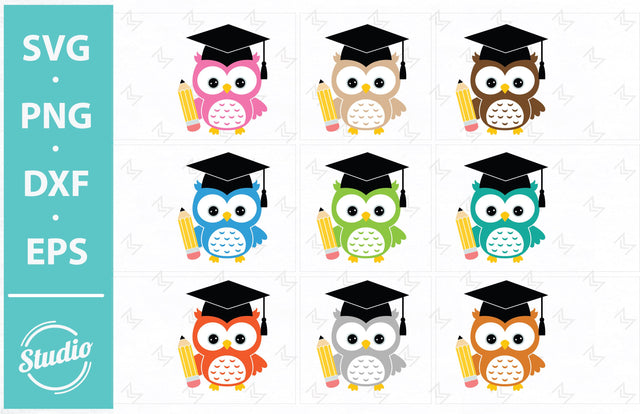 Graduation Owl svg, Owl Svg File, Owl monogram Svg, Png, Dxf, Eps. SVG SailorMoonDigitals 