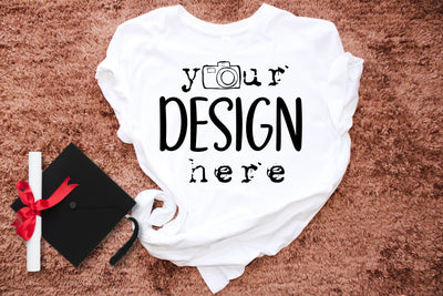 Graduation shirt mockup, Bella Canvas 3001 White Unisex T-shirt Mock Up, Shirt Mock Up, T-Shirt Mock Up, Graduation Mock Up, Flat Mock Up Mock Up Photo ArtStudio 