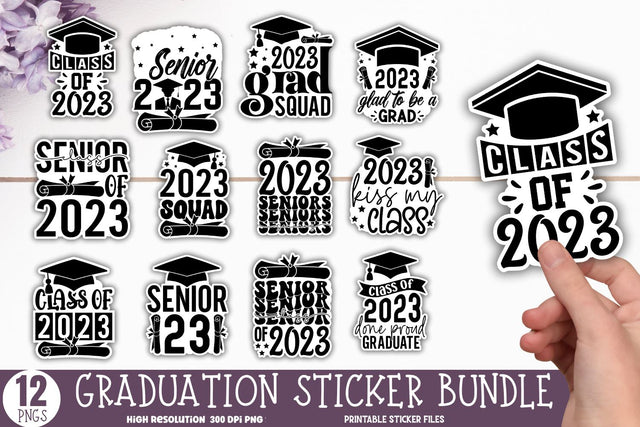 Graduation sticker Bundle Sublimation DESIGNS DARK 