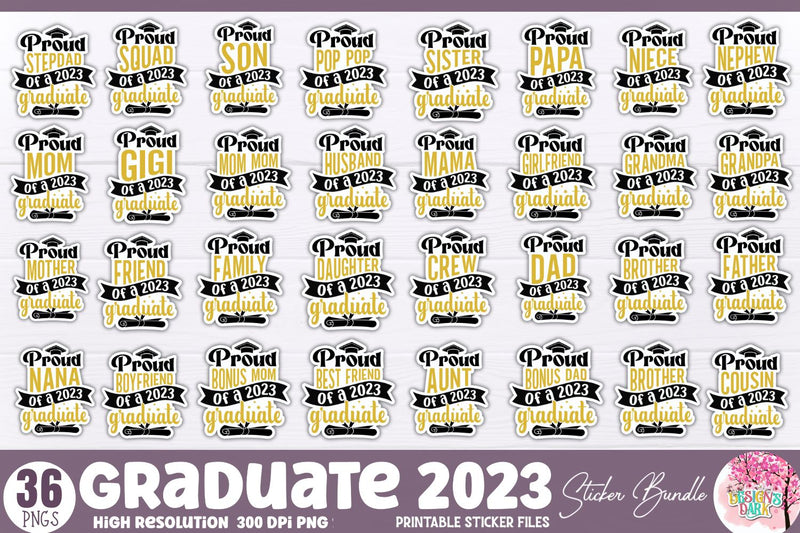 Graduation Sticker Bundle Sublimation DESIGNS DARK 