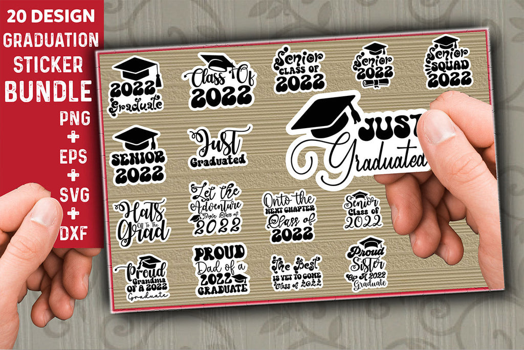 Graduation Rectangle Sticker Graduation Sticker Bundle - So Fontsy