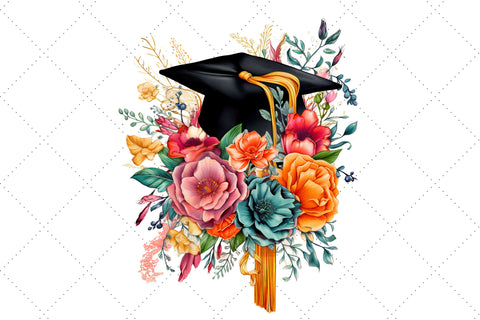 graduation Sublimation Floral Clipart Bundle, Sublimation, graduation Sublimation Floral Sublimation FloridPrintables 