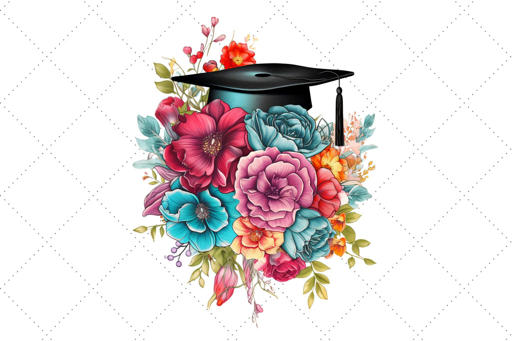 graduation Sublimation Floral Clipart Bundle, Sublimation, graduation ...