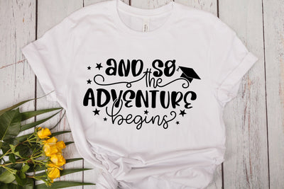 Graduation SVG, And So The Adventure Begins Quotes SVG dapiyupi store 