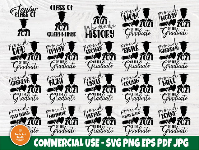 Graduation SVG Bundle, Class of 2021, Graduate Svg SVG TonisArtStudio 