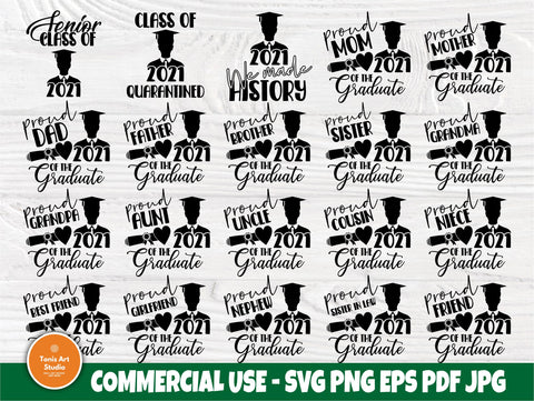 Graduation SVG Bundle, Class of 2021, Graduate Svg SVG TonisArtStudio 