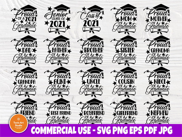 Graduation SVG Bundle, Class of 2021 Svg, Graduate SVG TonisArtStudio 