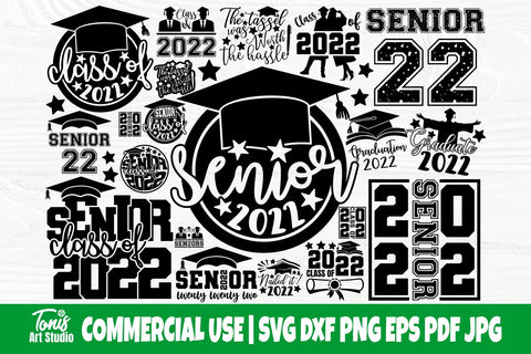 Graduation SVG Bundle, Senior 2022 SVG, Class of 2022 Svg, Png SVG TonisArtStudio 