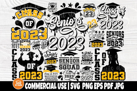 Graduation SVG Bundle - Senior 2023 Svg - Class of 2023 Svg - Graduate Svg - Png Sublimation SVG TonisArtStudio 