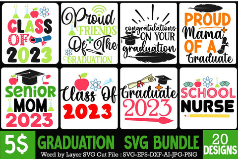 Graduation SVG Bundle, Senior 2023 SVG Cut File, Senior 2023 SVG Quotes , Graduation SVG Bundle ,Graduation SVG 2023 , Teacher SVG Design ,Class Of 2023 SVG Cut File SVG BlackCatsMedia 