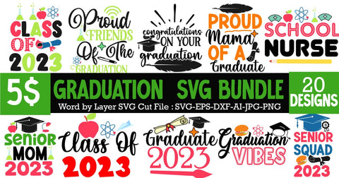 Graduation SVG Bundle, Senior 2023 SVG Cut File, Senior 2023 SVG Quotes , Graduation SVG Bundle ,Graduation SVG 2023 , Teacher SVG Design ,Class Of 2023 SVG Cut File SVG BlackCatsMedia 