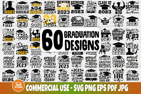 Graduation SVG Bundle - Senior Class of 2023 Svg - Graduate Svg - Png Sublimation - Graduation Shirt Svg - Graduation Cap Svg - 60 Designs SVG TonisArtStudio 