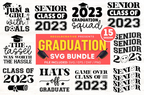 Graduation SVG Bundle SVG Regulrcrative 