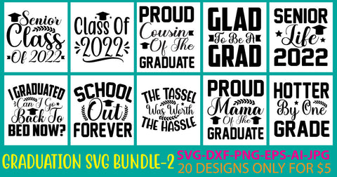 Graduation Svg Bundle Vol. 2 SVG Syaman 