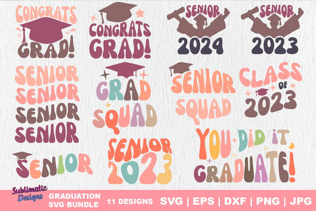 Graduation SVG Design Bundle, Vector File, Cut File SVG Sublimatiz Designs 