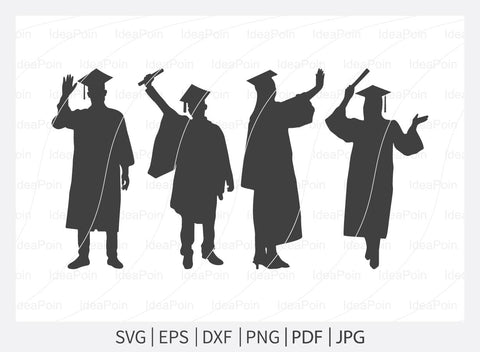 Graduation Svg, Graduate Silhouette, Graduate SVG Cut Files, graduate bundle clipart, Graduation Cap Svg, Hat Svg, Graduation man Svg, Graduate Bundle SVG Dinvect 