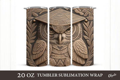 Graduation Tumbler Sublimation Wrap. Owl Sublimation PNG Sublimation Olga Terlyanskaya 