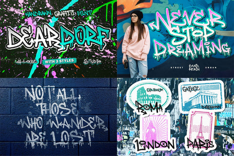 Graffiti Font Bundle Vol I Font Allouse.Studio 