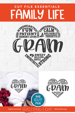 Gram svg with subway art heart for grandma SVG SVG Cut File 