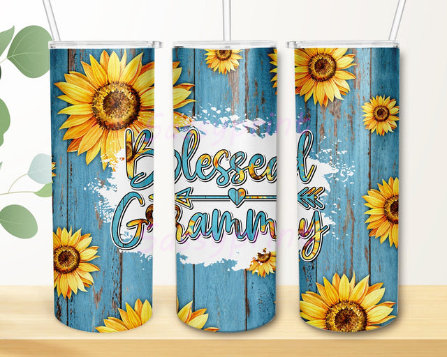 Grammy Sunflower Tumbler Png, Grandma Sublimation Designs Downloads 20oz Skinny Tumbler Design Mother's Day, Blessed Grammy Sublimation sassyprint 