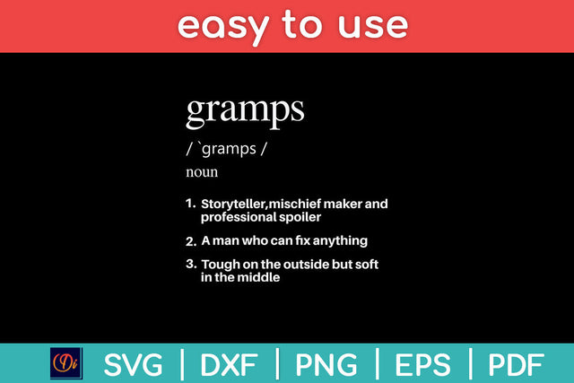 Gramps Definition Funny Father's Day Svg Png Dxf Digital Cutting File SVG Helal 