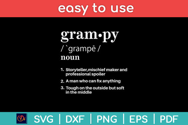 Grampy Definition Funny Father's Day Svg Png Dxf Digital Cutting File SVG Helal 