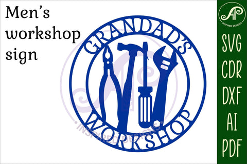 Grandad's Workshop tools sign svg laser cut template SVG APInspireddesigns 