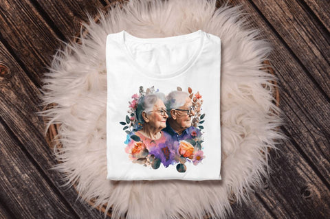 Grandfather and Grandmother Clipart Bundle Sublimation Regulrcrative 