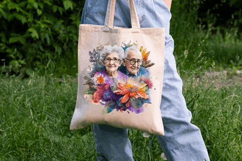 Grandfather and Grandmother Clipart Bundle Sublimation Regulrcrative 