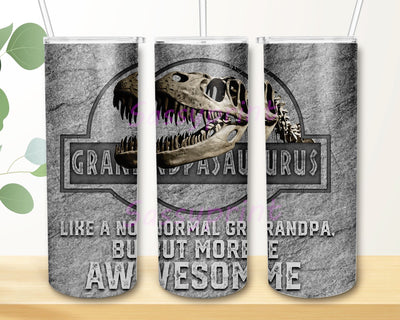 Grandfather Grandpasaurus 20oz Skinny Tumbler Sublimation Wrap Design PNG Digital Download Sublimation sassyprint 
