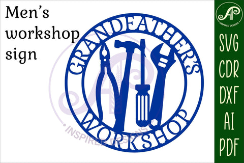 Grandfather's Workshop tools sign svg laser cut template SVG APInspireddesigns 